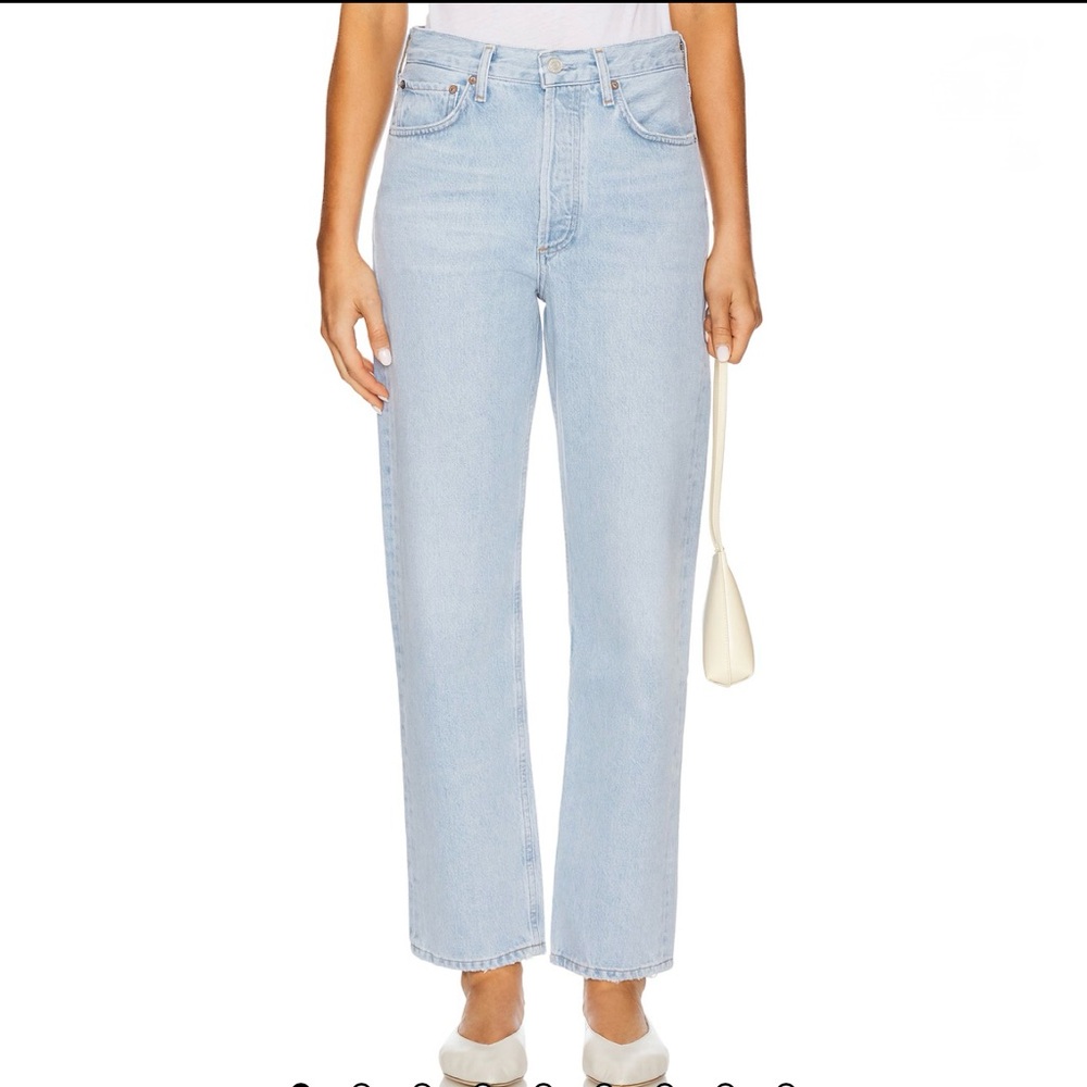 Agolde Light Wash Straight-Leg Jeans
